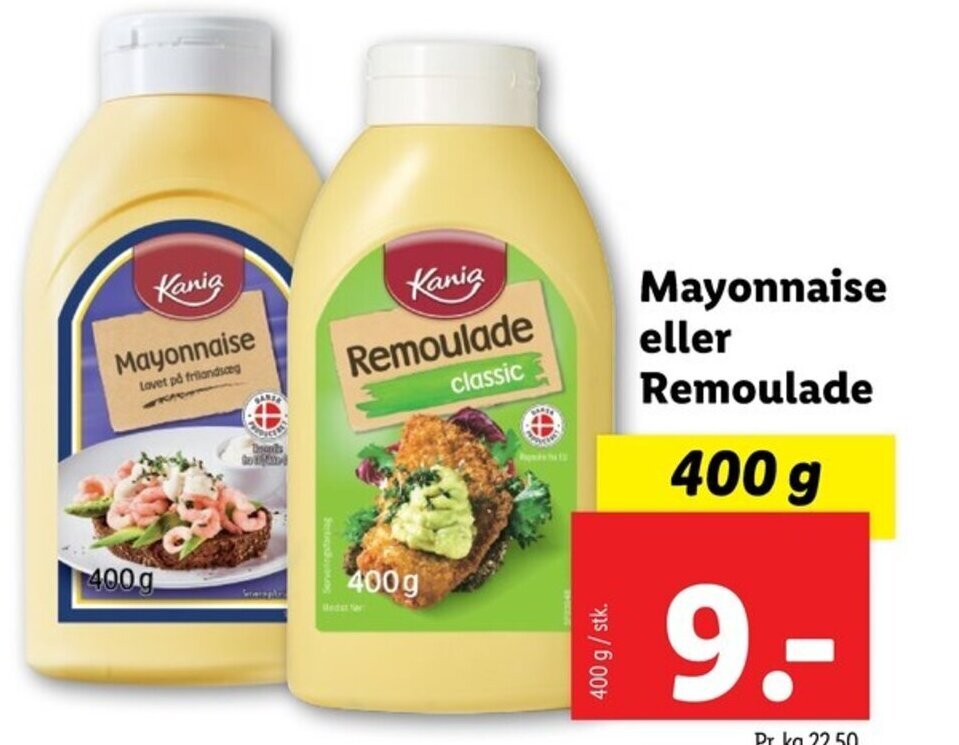 Mayonnaise eller Remoulade 400 g tilbud hos Lidl
