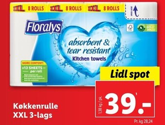 Lidl Køkkenrulle XXL 3-lags tilbud