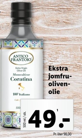 Lidl Ekstra jomfru- oliven- olie tilbud