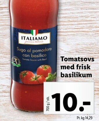 Lidl Tomatsovs med frisk basilikum tilbud