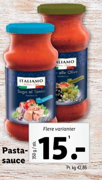 Lidl Pasta- sauce tilbud