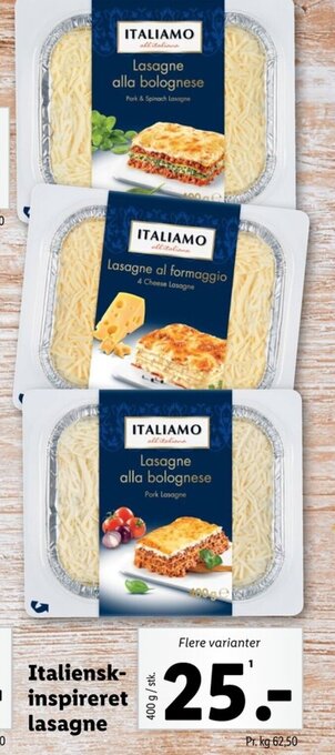 Lidl Italiensk-inspireret lasagne tilbud