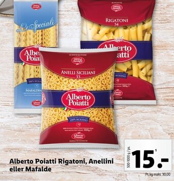 Lidl Alberto Poiatti Rigatoni, Anellini eller Mafalde tilbud