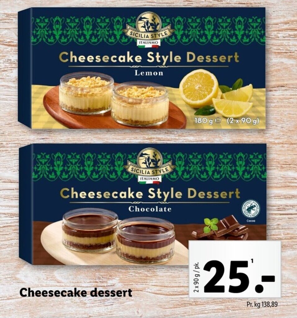 Cheesecake dessert tilbud hos Lidl