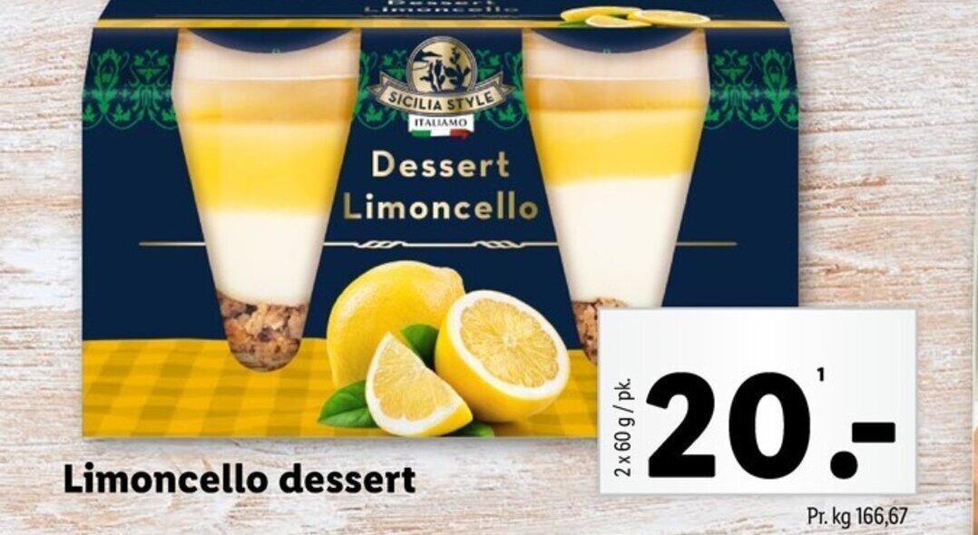 Limoncello dessert tilbud hos Lidl
