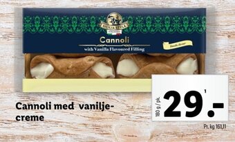 Lidl Cannoli med vanilje- creme tilbud