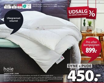 JYSK UNIQUE DYNE + PUDE tilbud