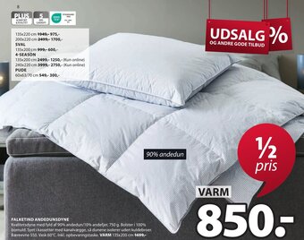 JYSK FALKETIND ANDEDUNSDYNE tilbud