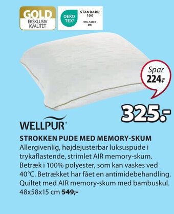 JYSK STROKKEN PUDE MED MEMORY-SKUM tilbud