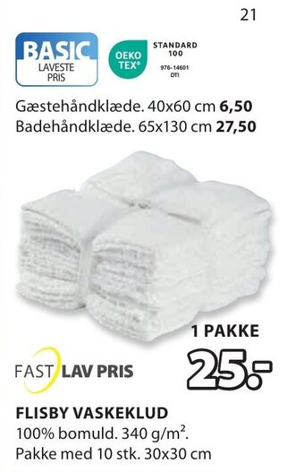 JYSK FLISBY VASKEKLUD tilbud