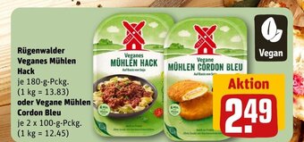 REWE DE Rügenwalder Veganes Mühlen Hack oder Vegane Mühlen Cordon Bleu tilbud