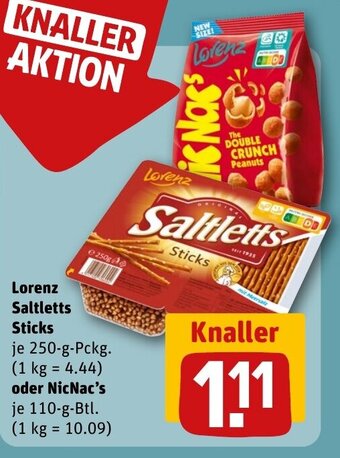 REWE DE Lorenz Saltletts Sticks oder NicNac's tilbud