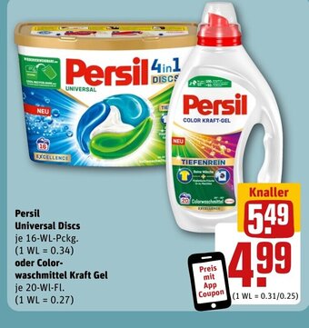 REWE DE Persil Universal Discs oder Color-waschmittel Kraft Gel tilbud