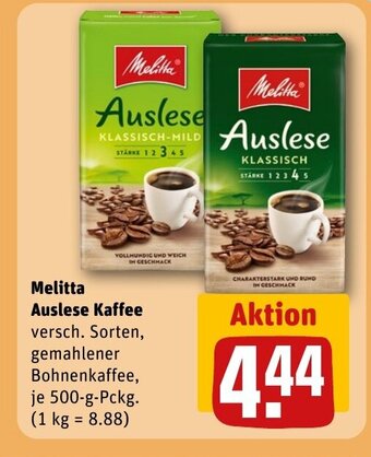 REWE DE Melitta Auslese Kaffee tilbud