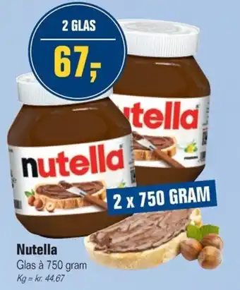 Otto Duborg Nutella Glas à 750 gram tilbud
