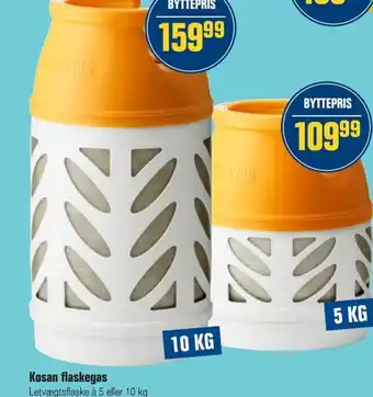 Otto Duborg Kosan flaskegas Letvægtsflaske à 5 eller 10 kg tilbud