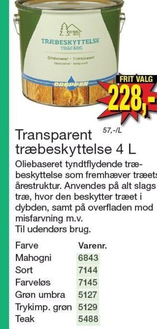 Harald Nyborg Transparent træbeskyttelse 4 L tilbud