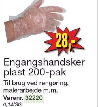 Harald Nyborg Engangshandsker plast 200-pak tilbud
