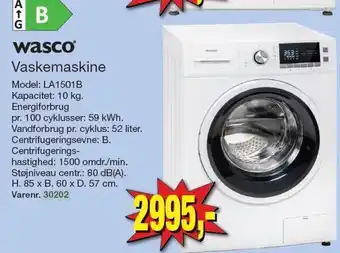 Harald Nyborg wasco® Vaskemaskine Model: LA1501B tilbud