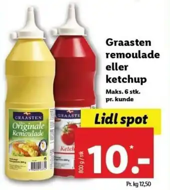 Lidl Graasten Remoulade Eller Ketchup 800g tilbud