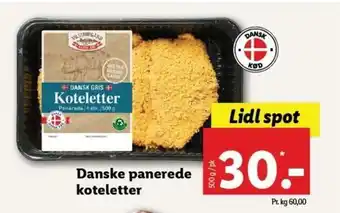 Lidl Danske Panerede Koteletter 500g tilbud
