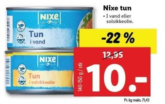 Lidl Nixe Tun 140-150g tilbud
