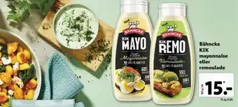 Lidl Bähncke KIK Mayonnaise Eller Remoulade 350g tilbud