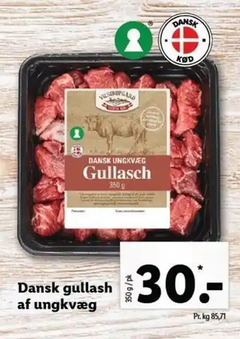 Lidl Dansk Gullash Af Ungkvæg 350g tilbud