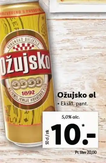 Lidl Ozujsko øl 50 cl tilbud
