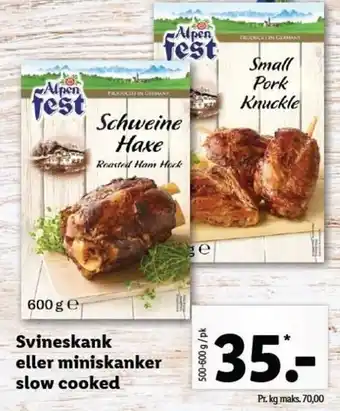 Svineskank eller Miniskanker Slow Cooked 500/600 g