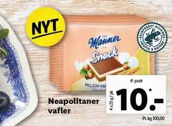 Lidl Neapolitaner Vafler 4x25g tilbud