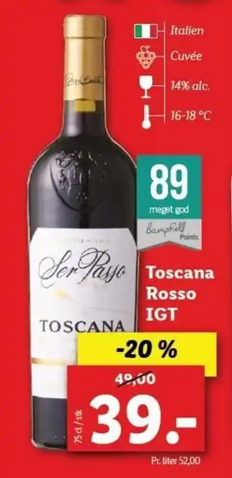 Lidl Toscana Rosso IGT tilbud