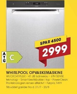 Punkt1 Whirlpool opvaskemaskine tilbud