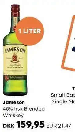 Scandlines Travel Shop Jameson 40% irsk blended whiskey tilbud