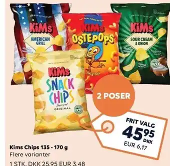 Scandlines Travel Shop Kims chips 135 - 170 g - 2 poser tilbud