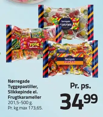 Fleggaard Nørregade tyggepastiller, slikkepinde el. frugtkarameller tilbud