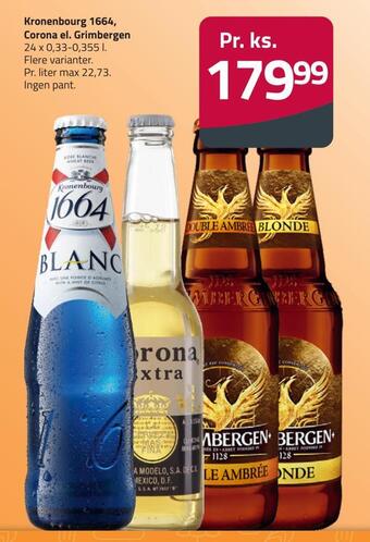 Fleggaard Kronenbourg 1664, corona el. grimbergen tilbud