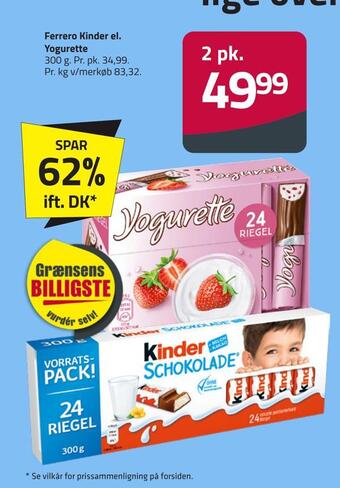 Fleggaard Ferrero kinder el. yogurette tilbud