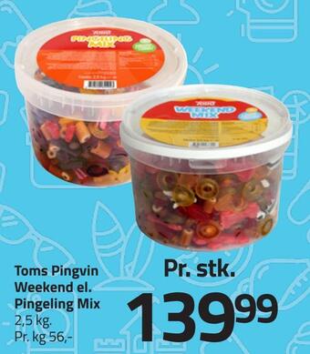 Fleggaard Toms pingvin weekend el. pingeling mix tilbud