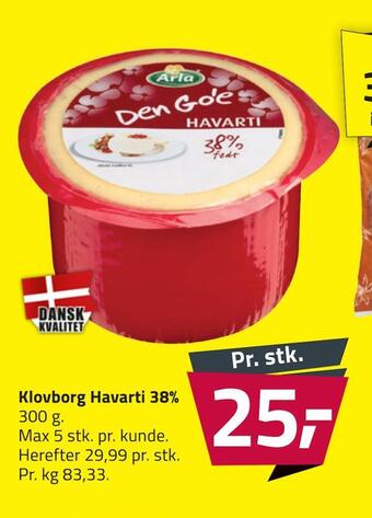 Fleggaard Klovborg havarti 38% tilbud