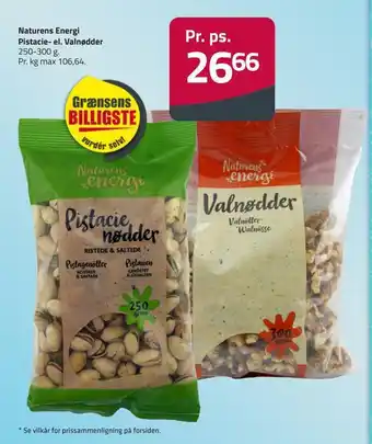 Fleggaard Naturens energi pistacie- el. valnødder tilbud