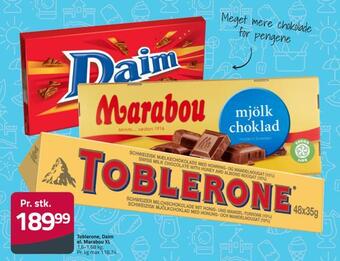 Fleggaard Toblerone, daim el. marabou xl tilbud