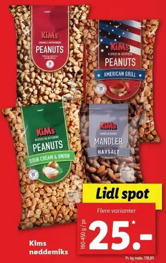 Lidl Kims Nøddemiks 180-450g tilbud