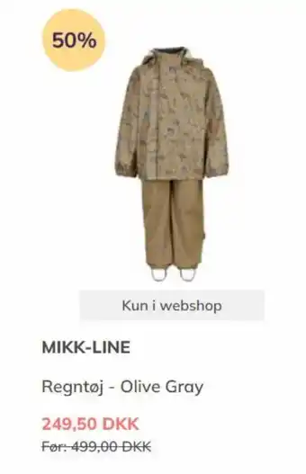 MIKK-LINE Regntøj - Olive Gray