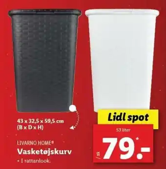 Lidl Vasketøjskurv 53 Liter tilbud