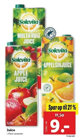 Lidl Juice 1,5 Liter tilbud