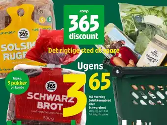 Coop 365 365 hverdag Solsikkerugbrød eller Schwarzbrot tilbud