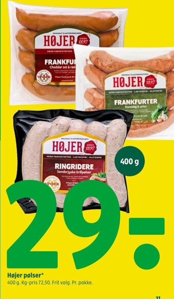 Coop 365 Højer pølser* tilbud