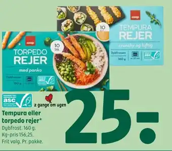 Coop 365 Tempura eller torpedo rejer tilbud