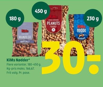 Coop 365 KiMs Nødder* tilbud